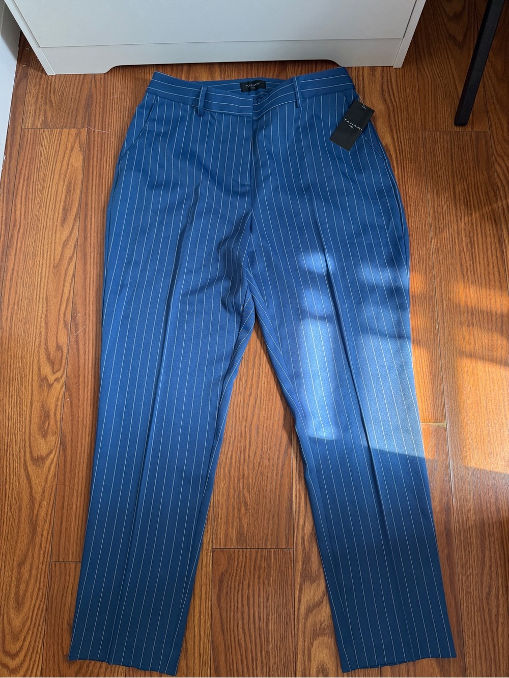 Tahari ASL Blue Pinstripe Tailored Trousers NWT